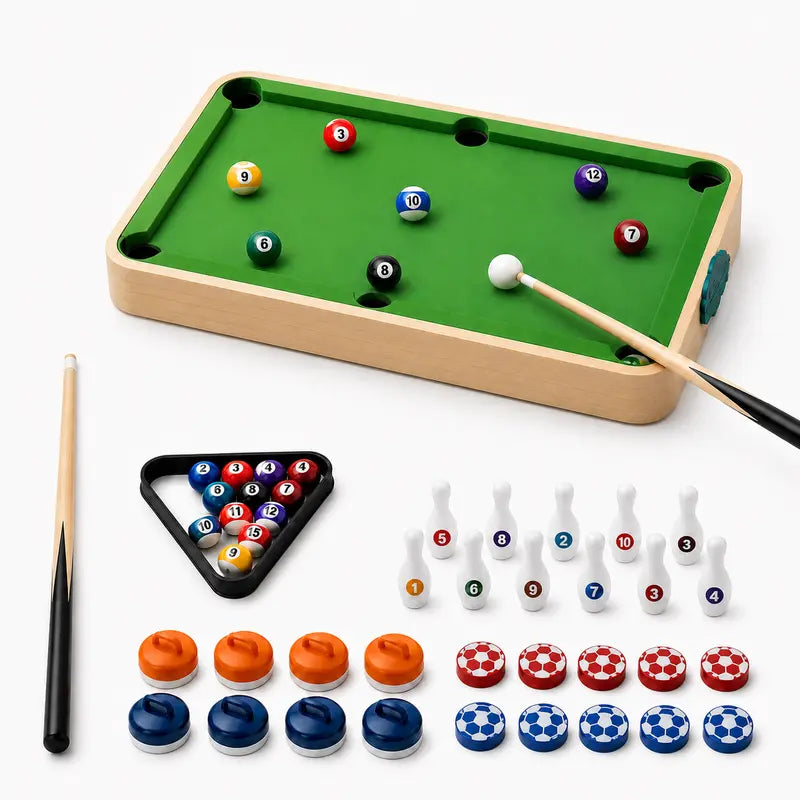 5-in-1 Wooden Family Game Set